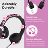 LilGadgets Connect+ Pro Wired Kids Headphones for School with Microphone, Volume Limiting Over-Ear Headset with Cord, SharePort Technology & SoftTouch Padding, Pink Camo view 3
