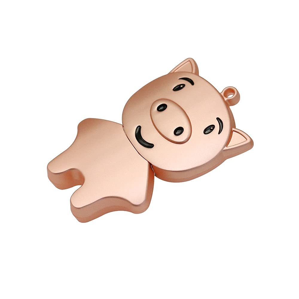 128GB Pig Model USB 2.0 Flash Drive Memory Stick Stitch Thumb Drive Data Storage PenDrive USB Drive Jump Drive (Gold)