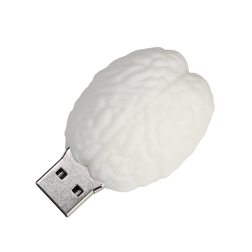 128GB Brain Model USB 2.0 Flash Drive Memory Stick Stitch Thumb Drive Data Storage PenDrive USB Drive Jump Drive (White)