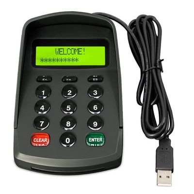 XCRFID USB 15 Keys Keypad Numeric Keyboard Numpad/Digital Keyboard/Pin Pad with LCD Plug and Play Support Bank POS Terminal Input Password Numpad Keypad (YD541-Ciphertext)