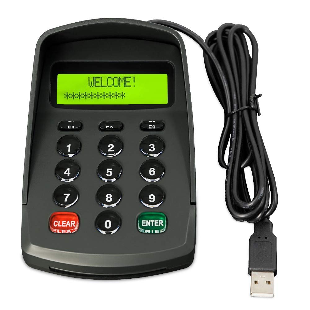XCRFID USB 15 Keys Keypad Numeric Keyboard Numpad/Digital Keyboard/Pin Pad with LCD Plug and Play Support Bank POS Terminal Input Password Numpad Keypad (YD541-Ciphertext)