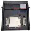 19" 1RU Rack Mount, Steel, 12 Fiber ST/UPC (Metal) Adapters, 3 Meter SM Pigtails, 1x12f Splice Tray view 2