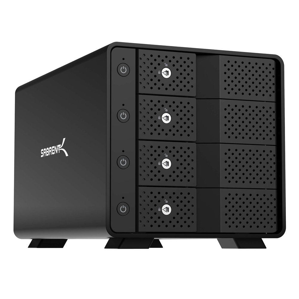 SABRENT 4-Bay USB 3.2 Gen 2 SATA Docking Station for 3.5 HDD/SSD, 10Gbps USB-C DAS, Tray-Less Hot-Swap, Aluminum Enclosure with Cooling Fan, Individual Power Switches, No RAID (DS-SC4B)