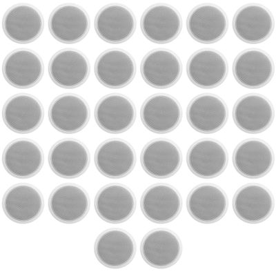 Rockville CCL6T 6" 70V Commercial Ceiling Speakers, White, High-Performance Audio, Easy Installation, Wide Sound Dispersion, for Restaurants and Offices, 32-Piece