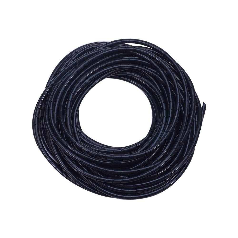 Othmro 4pcs Spiral Cable Wrap Spiral Wire Wrap Cord for Computer Electrical Wire Organizer Sleeve(Dia 6MM-Length 14M Black)