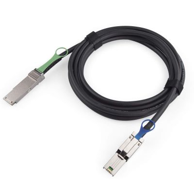 10Gtek QSFP (SFF-8436) to SFF-8088 DDR Hybrid Mini SAS Cable, External Copper SAS Cable for NetApp DS4243 DS4246 DS2246, 100-Ohm, 0.5-m(1.6ft)