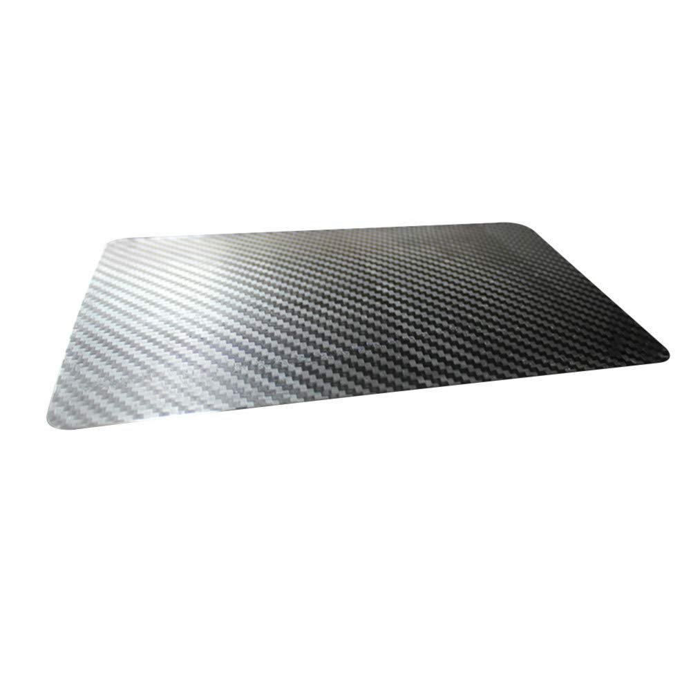 Anti-Slip Car 2 Pcs Carbon Fiber Texture Washable Anti-Slip Auto Car Mat 27x15cm Black