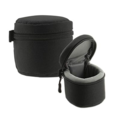 Navitech Black Polyester Camera Lens Case with MOLLE Style Strap Suitable for The Panasonic H-H014A