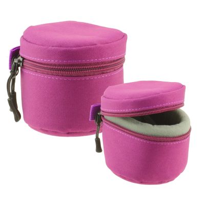 Navitech Purple Polyester Camera Lens Case with MOLLE Style Strap Suitable for The Panasonic H-PS14042