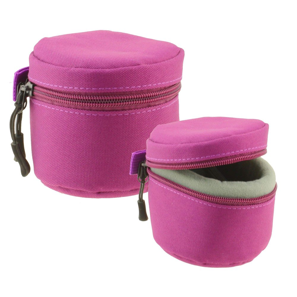 Navitech Purple Polyester Camera Lens Case with MOLLE Style Strap Suitable for The Panasonic H-PS14042