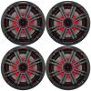2 Pairs (4 Speakers Total) of Kicker 6.5" OEM Replacement 195W Marine Coaxial 2-Way Speakers (Charcoal Grilles) with Multicolor LED Lighting Capability view 1