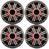 2 Pairs (4 Speakers Total) of Kicker 6.5" OEM Replacement 195W Marine Coaxial 2-Way Speakers (Silver Grilles) with Multicolor LED Lighting Capability view 1