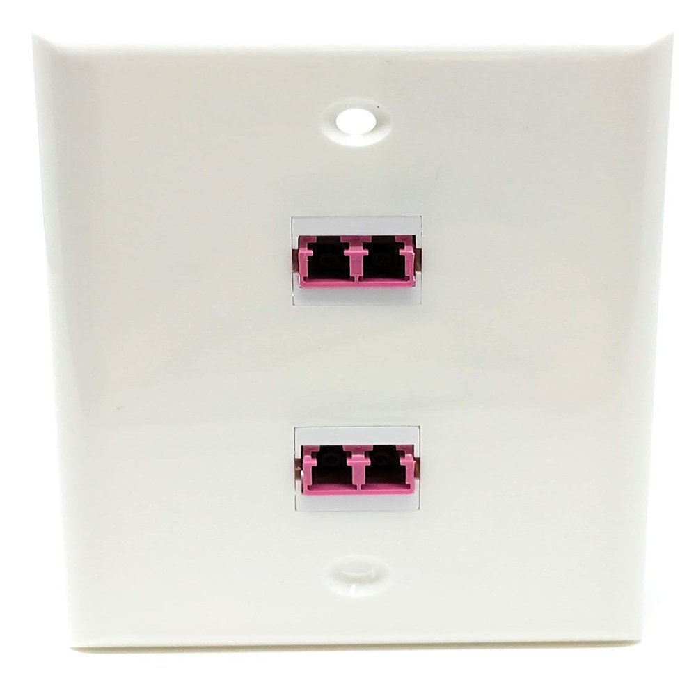 RiteAV - 2 Port LC Fiber 40GB Duplex Wall Plate - Bracket Included