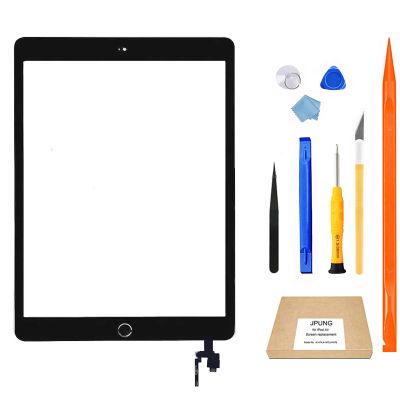 JPUNG for iPad mini 3 Screen Replacement Glass Touchscreen Digitizer (A1599 A1600), Black, Complete Repair Tools Kit,Camera Holder