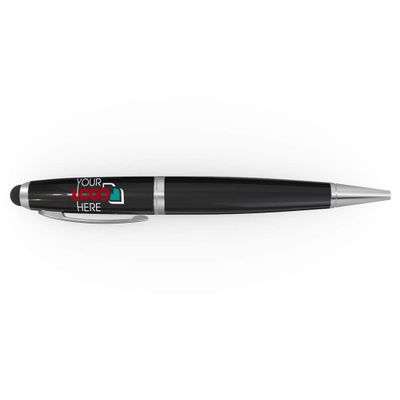 Possibox Custom Pen USB Flash Drive Personalized with Your Logo - as Campaign Gift Bulk - 512MB, Black 300 Pack