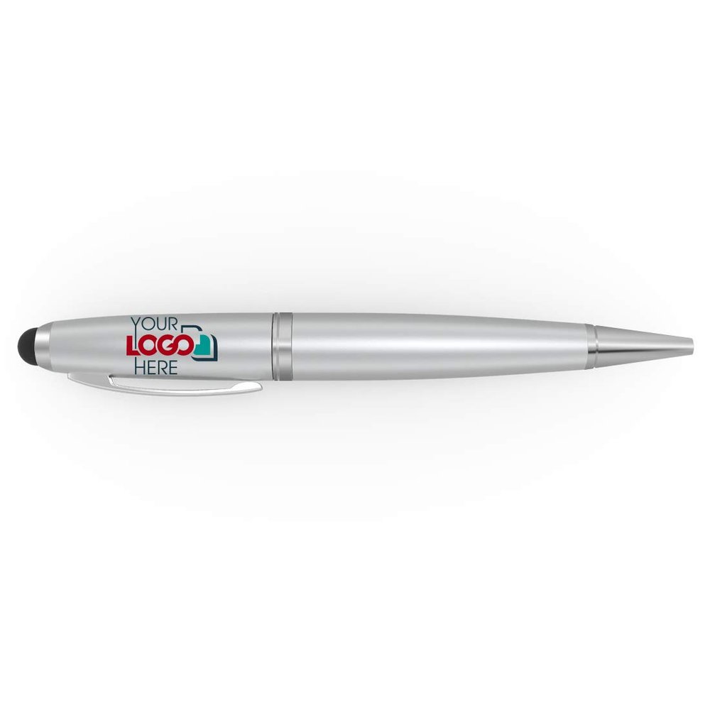 Possibox Custom Pen USB Flash Drive Personalized with Your Logo - as Campaign Gift Bulk - 512MB, Silver 300 Pack