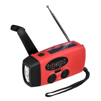 Emergency Solar Hand Crank Dynamo AM/FM/Weather Radio,with 3 LED Flashlight,Survival Gear Portable 3 in 1 Solar Radio (White)