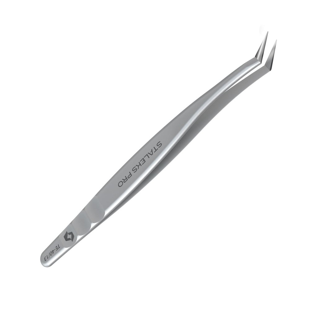 STALEKS PRO Expert 40 Volume Lash Extension Tweezers, L-Shape 40, 2D-8D