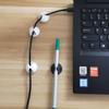 LOMILY Cable Clips Organizer - Desktop Cable Holder, Cord Clips for Computer, Office, Nightstand, Table, Cubicle (3 Black + 3 White) view 3