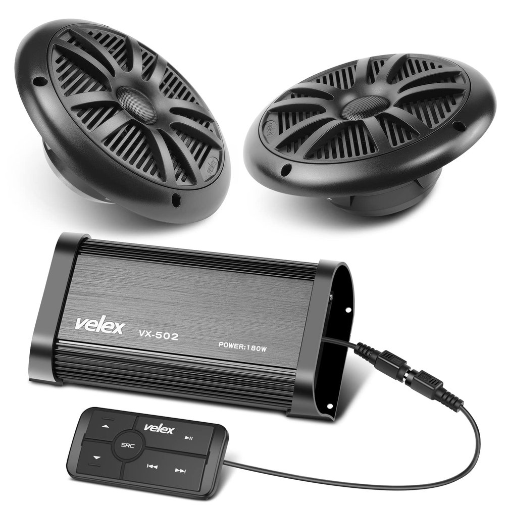velex Marine Bluetooth Amplifier Speaker Package
