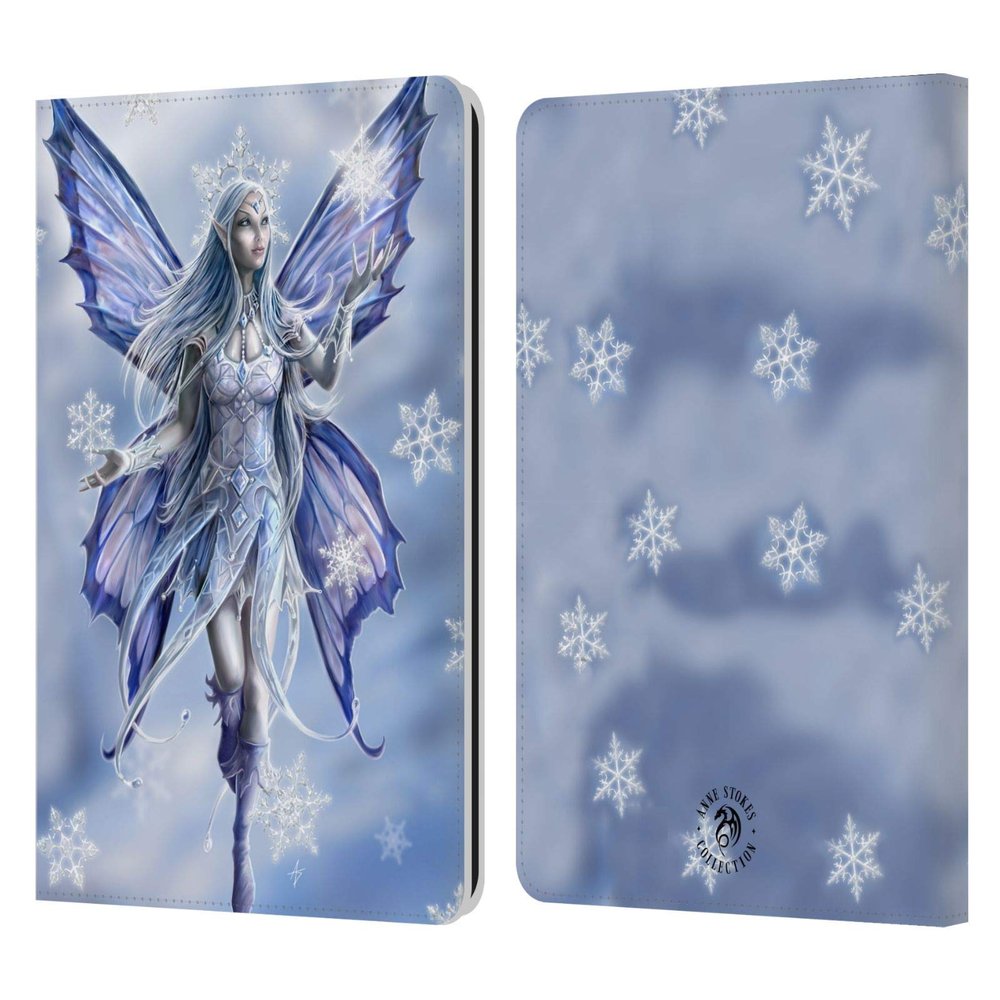 Head Case Designs Officially Licensed Anne Stokes Snow Fairy Yule Leather Wallet Case Compatible with Kindle Paperwhite 1/2 / 3