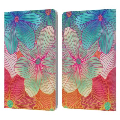 Head Case Designs Officially Licensed Micklyn Le Feuvre Tropical Flowers in Pink Orange Florals 2 Leather Wallet Case Compatible with Kindle Paperwhite 1/2 / 3