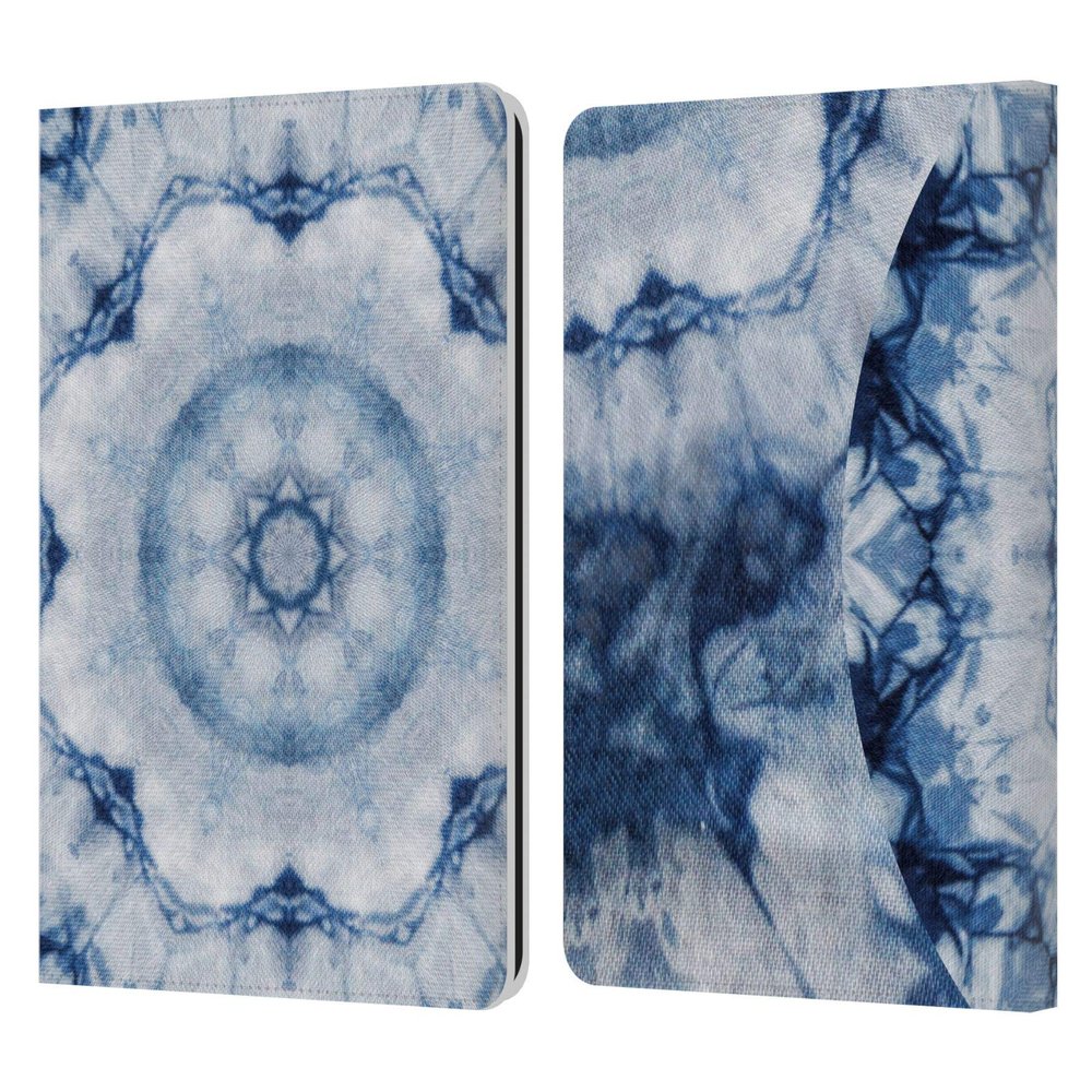 Head Case Designs Officially Licensed Aimee Stewart Shibori Sigh Mandala Leather Wallet Case Compatible with Kindle Paperwhite 1/2 / 3