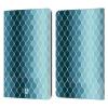 Head Case Designs Ombre Blue Ogee Patterns Leather Wallet Case Compatible with Kindle Paperwhite 1/2 / 3 view 1
