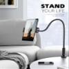 Lamicall Gooseneck Tablet Mount Holder for Bed - Flexible Tablet Arm Clamp for Bed Compatible with Pad Mini 7.9, Air 9.7, Pro 10.5, Kindle, Switch, Galaxy Tabs, More 4.7-11" Device - Black view 4