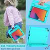 AVAWO Kids Case for iPad 10.2" 9th & 8th & 7th Generation, iPad 10.2 2021/2020/2019 Case with Built-in Screen Protector, Light Weight Shock Proof Handle Stand Kids Friendly Cover for iPad 10.2" - Cyan view 4
