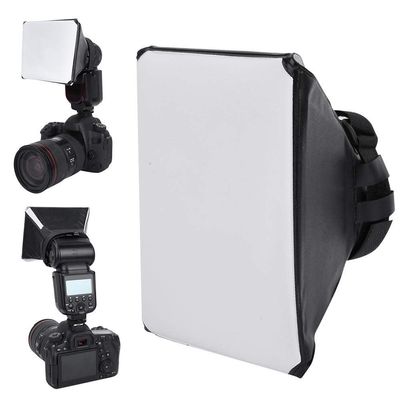 Portable Softbox for Camera Flash, Foldable Light Diffuser Compatible with Most External Flashes, Photography Lighting Modifier (White, 3.9x5.1in)