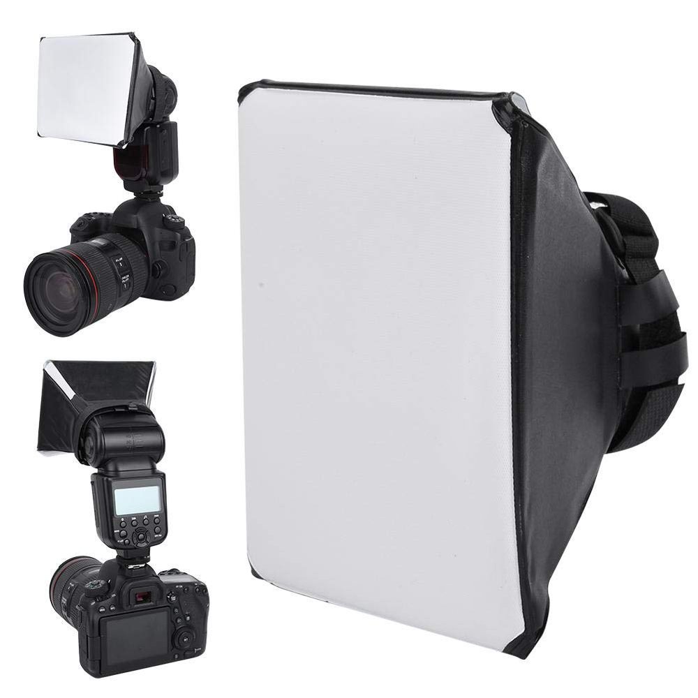 Portable Softbox for Camera Flash, Foldable Light Diffuser Compatible with Most External Flashes, Photography Lighting Modifier (White, 3.9x5.1in)