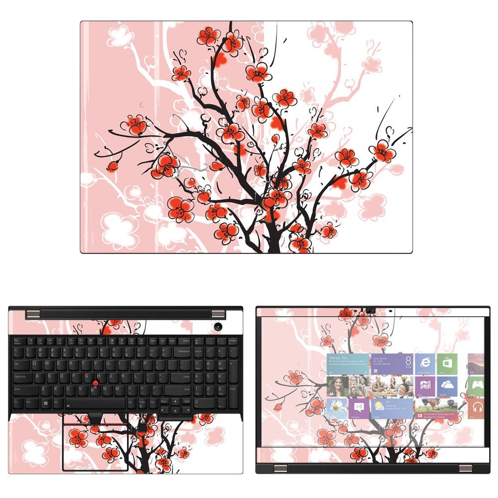 Decalrus - Protective Decal Cherry Blossom Skin Sticker for Lenovo ThinkPad T590 (15.6" Screen) case Cover wrap LEtnkpad15_T590-85
