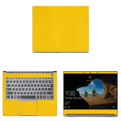 Decalrus - Protective Decal for Lenovo ThinkBook 14s (14" Screen) Laptop Yellow Carbon Fiber Skin case Cover wrap CFlenovoThnbk_14sYellow