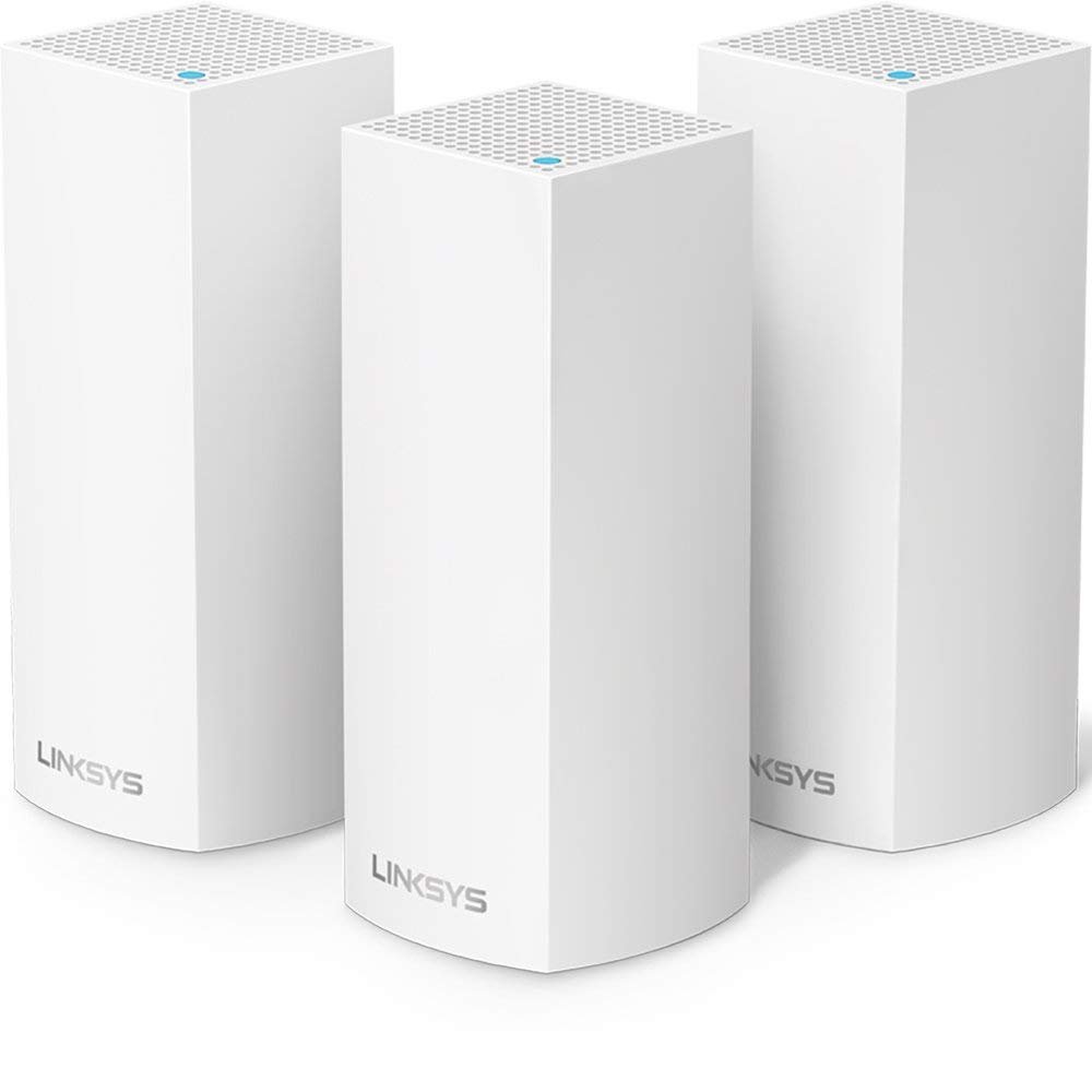 Linksys Velop Dual Band AC3600 Intelligent Mesh WiFi Router Replacement System | 3 Pack | Coverage up to 4,500 Sq Ft