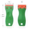 FOSHIO 2PCS Green Plastic Razor Sticker Remover Paint Scrapers with Contoured Grip + 100 PCS 1.5 inch Refillable Double Edge Plastic Razor Blades for Cleaning Adhesive Vinyl Decals Stickers Labels view 3