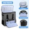 CURMIO Dual-Layer PC Carrying Case, Desktop Travel Bag with Removable Bottom Board for PC Tower, Keyboard, Mouse, Bag Only, Grey view 2
