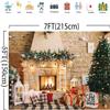 Haboke 7x5ft Christmas Fireplace Theme Backdrop for Photography Christmas Tree Decorations for Xmas Party Supplies Background Pictures Banner Photo Studio Decor Booth Props view 3