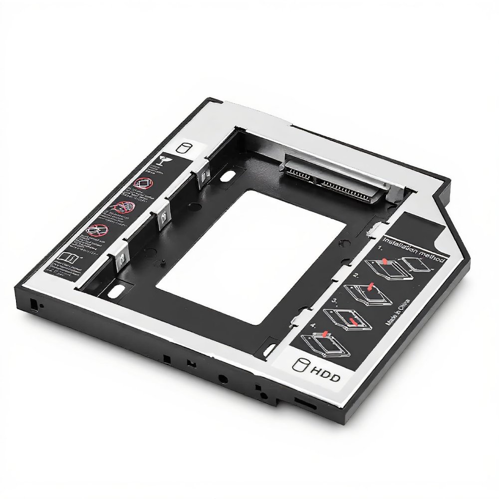 2.5" SSD HDD Hard Drive Enclosure, HDD Internal Hard Disk Drive CD/DVD-ROM Bracket for Most Laptops with 9.5mm Connector