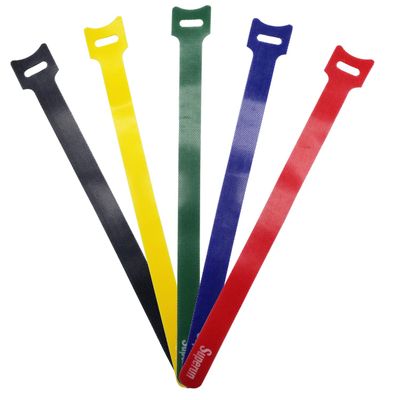 Superun 50 Pcs Multi-Color 10 Inch Fastening Cable Ties Reusable Cord Organizer, Adjustable Hook and Loop Wire Wrap Cable Management