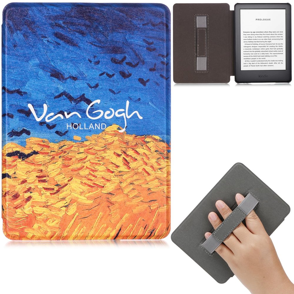 Artyond Case for New Kindle 10th Generation 2019, PU Leather Folio Protective Cover with Auto Wake/Sleep Hand Strap Case for Kindle 10th Generation 2019 Released (Model No. J9G29R), Birds