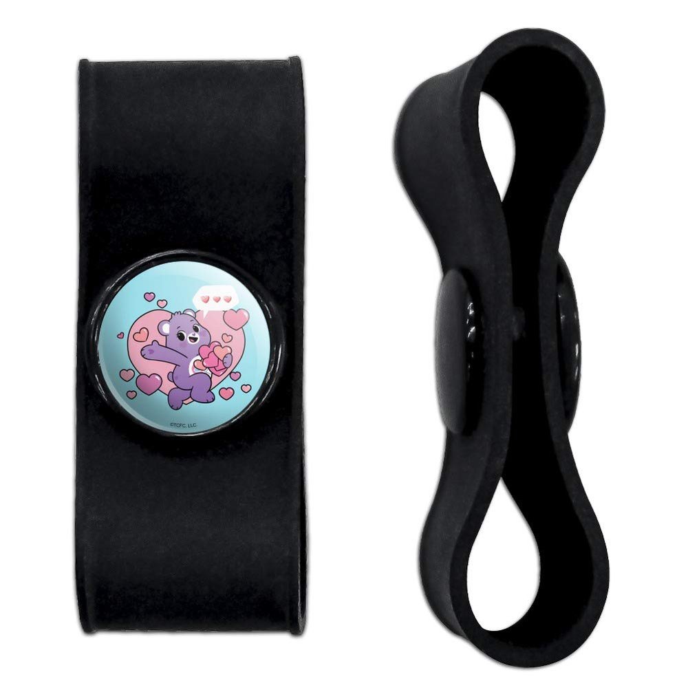 GRAPHICS & MORE Care Bears: Unlock The Magic Share Bear Sharing Hearts Headphone Earbud Cord Wrap - Charging Cable Manager - Wire Organizer Set of 2 - Black