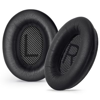 Aurivor Leather Ear-Pads Cushions for Bose QuietComfort QC-35 QC-35-ii QC-25 QC-15 QC-2 Headphones, Lambskin Replacement Ear Covers for Ae2/Ae2i/Ae2W SoundLink SoundTrue Around-Ear Headsets(Black)