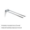 Gedy Kansas Double Fixed Towel Rail, Stainless Steel, Chrome, 35 x 6.3 x 3.1 cm view 3