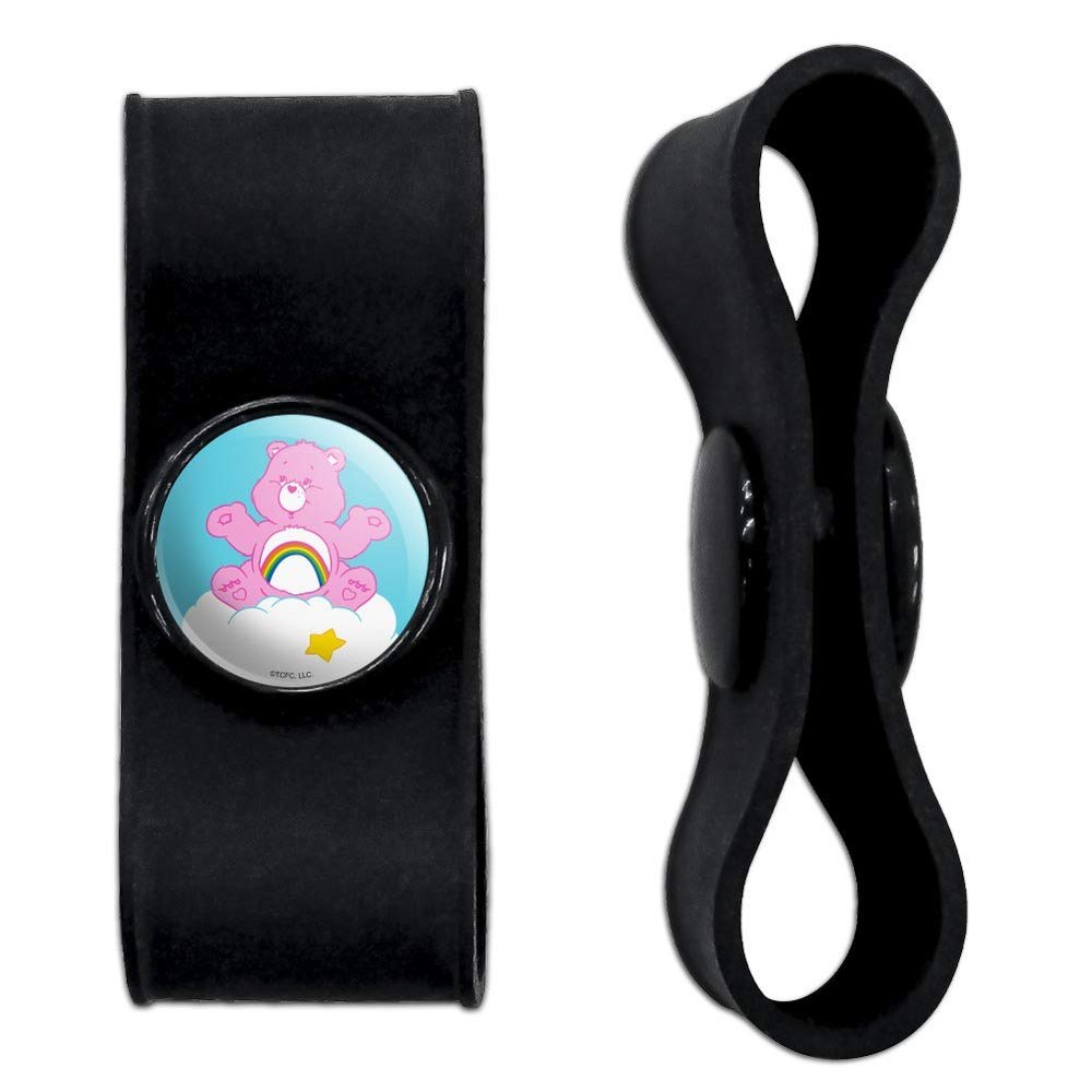 GRAPHICS & MORE Care Bears Cheer Bear Headphone Earbud Cord Wrap - Charging Cable Manager - Wire Organizer Set of 2 - Black