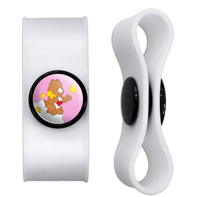 GRAPHICS & MORE Care Bears Tenderheart Bear Headphone Earbud Cord Wrap - Charging Cable Manager - Wire Organizer Set of 2 - White