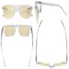 Eyekepper Blue Light Blocking Reading Glasses with Yellow Filter Lens - Square Large Lens Computer Readers - Transparent +2.25 view 3
