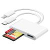 SD Card Reader for iPhone iPad Camera with USB C, Dual Card Slot USB 3.0 Memory Card Reader Supports SD/TF Card Trail Camera Viewer SD Card Adapter Portable Micro SD Card Reader No App Plug and Play view 1