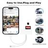 SD Card Reader for iPhone iPad Camera with USB C, Dual Card Slot USB 3.0 Memory Card Reader Supports SD/TF Card Trail Camera Viewer SD Card Adapter Portable Micro SD Card Reader No App Plug and Play view 3