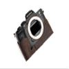 A7R IV Camera Case, BolinUS Handmade Genuine Real Leather Half Camera Case Bag Cover for Sony Alpha A7R IV Camera Bottom Opening Version + Hand Strap (Coffee) view 1
